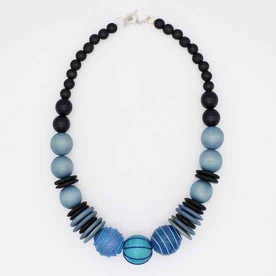 Blue Elowen Bead Statement Necklace - Sylca Designs