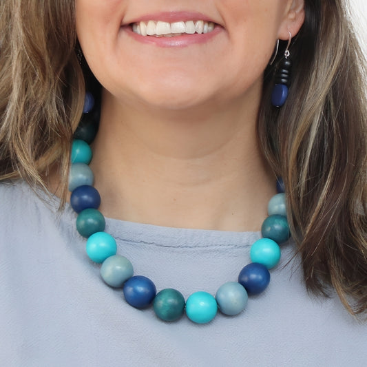 Shades of Blue Faye Beaded Choker
