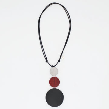 Luna Noir Triple Bead Pendant Necklace