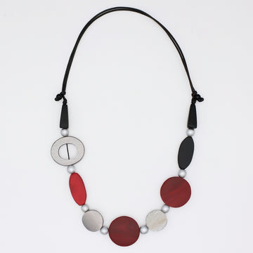Cabernet Chrome Statement Necklace