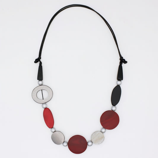 Cabernet Chrome Statement Necklace