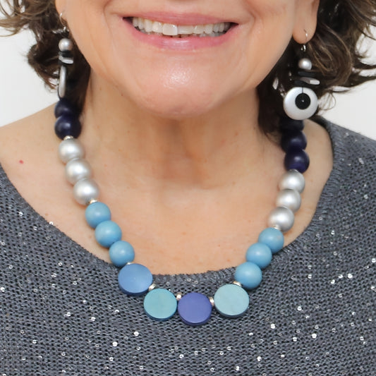 Shades of Blue Radiance Statement Necklace