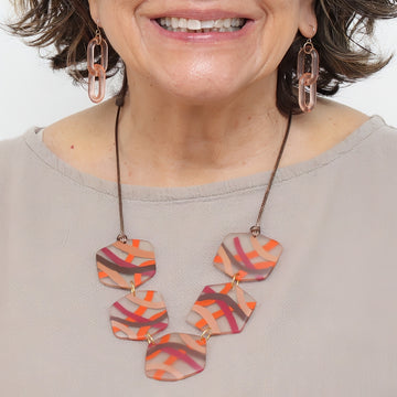 Sunset Glow Frosted Statement Necklace