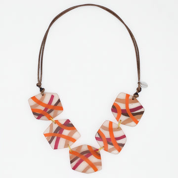 Sunset Glow Frosted Statement Necklace