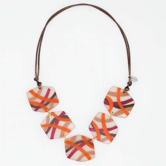 Sunset Glow Frosted Statement Necklace
