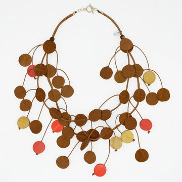 Urban Brown Leather Dangle Necklace