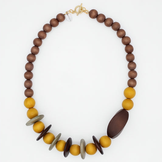 Honeygrain Wood Statement Necklace