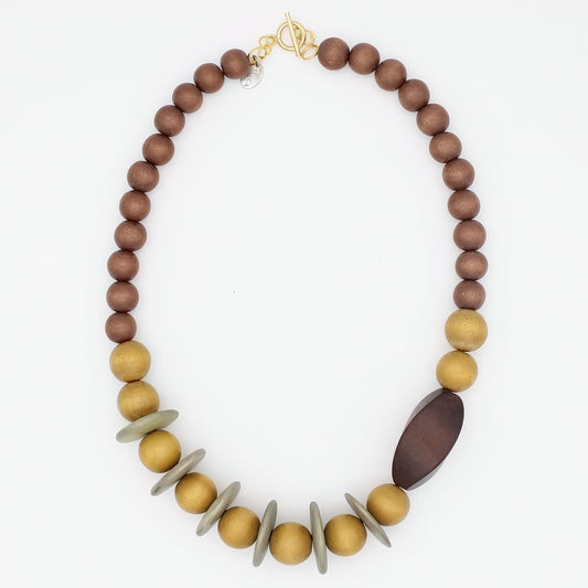 Honeygrain Wood Statement Necklace