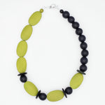 Lime and Black Wood Statement Necklace