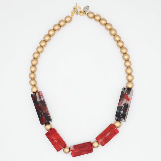 Red Frosted Fusion Necklace