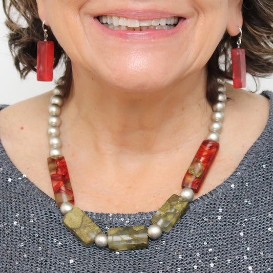 Green Frosted Fusion Necklace