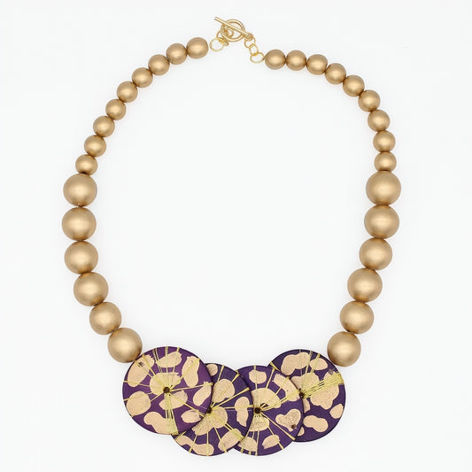 Gilded Plum Disc Necklace