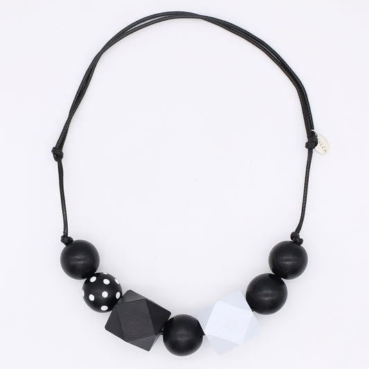 Black and White Gemma Geo Necklace