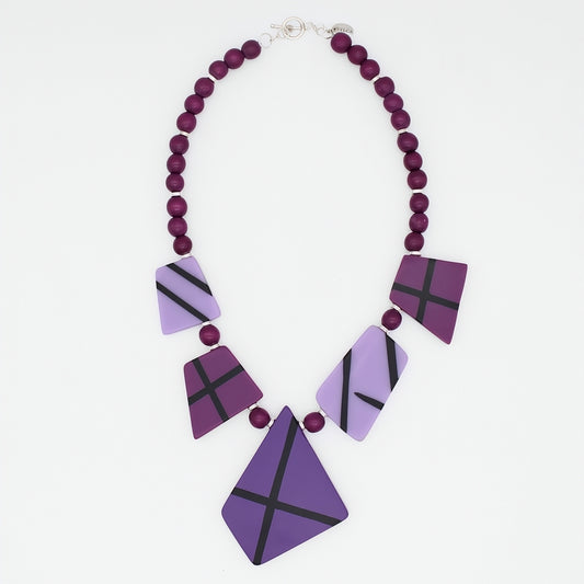 Shades of Purple Axis Statement Necklace
