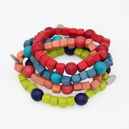 Blue Simply Square Stretch Bracelet