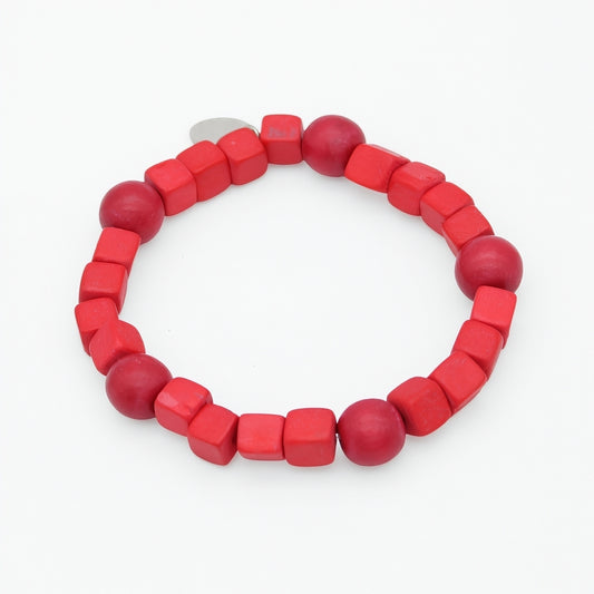 Raspberry Simply Square Stretch Bracelet