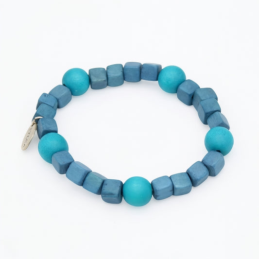 Blue Simply Square Stretch Bracelet