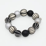 Black and Cream Threaded Art Deco Bracelet