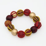 Maroon and Gold Threaded Art Deco Bracelet