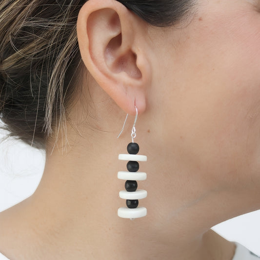 White Tiggy Statement Earrings