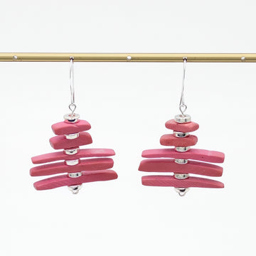 Pink Simply Stacked Earrings