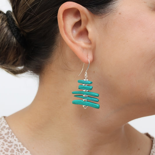Teal Simply Stacked Earrings