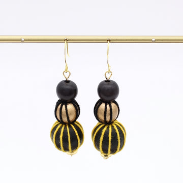 Black and Gold Art Deco Earring