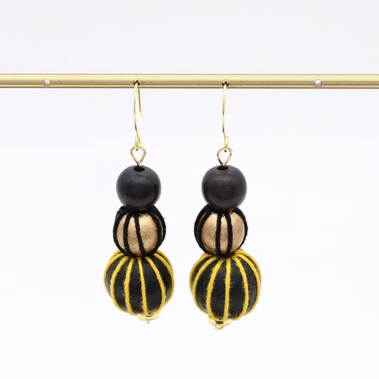 Black and Gold Art Deco Earrings