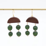 Olive Cascade Wood Earrings