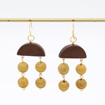 Mustard Cascade Wood Earrings