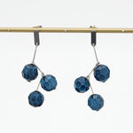 Blue Faceted Cluster Drop Earrings
