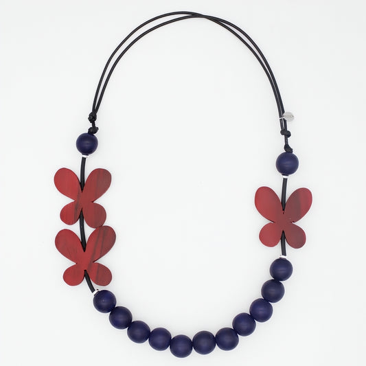 Red Woodland Wings Necklace