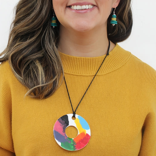 Painter’s Palette Resin Necklace