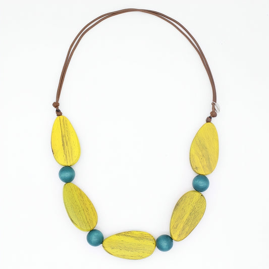 Freya Yellow and Teal Colorfall Necklace