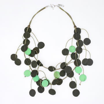Urban Olive Leather Dangle Necklace