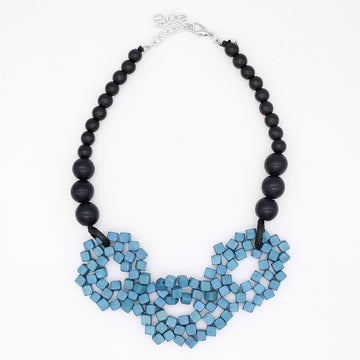 Ocean Blue Mosaic Statement Necklace