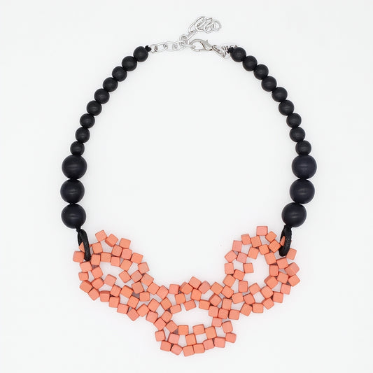 Peach Mosaic Statement Necklace
