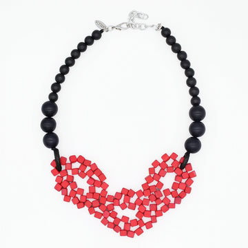 Raspberry Mosaic Statement Necklace