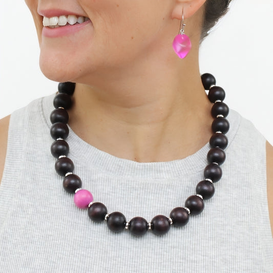Mocha Magenta Statement Necklace