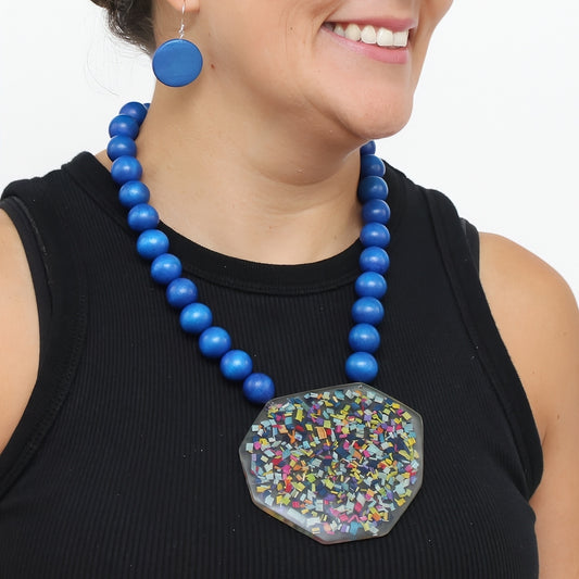 Color Burst Pendant Statement Necklace