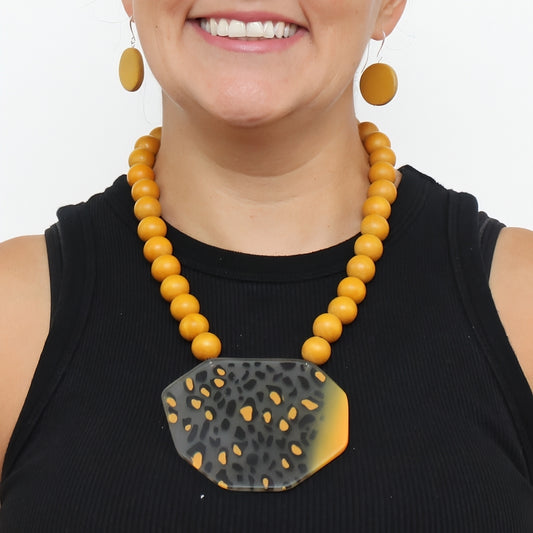 Leopard Spot Pendant Statement Necklace