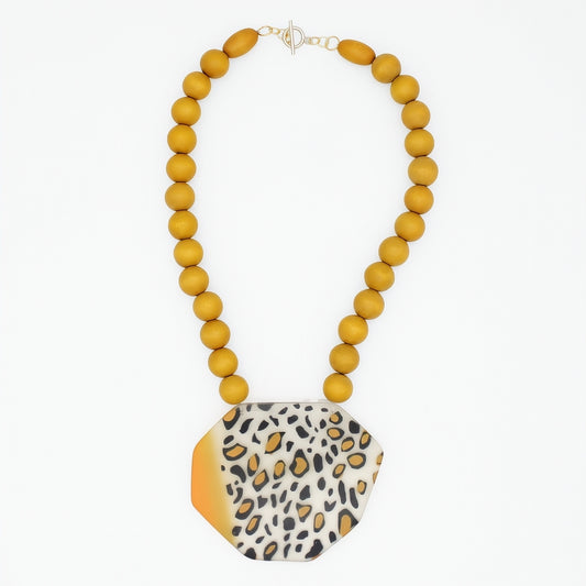 Leopard Spot Pendant Statement Necklace