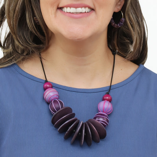 Chunk Purple Indie Statement Necklace
