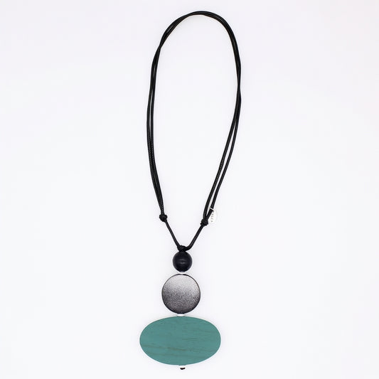 Odette Teal Oval Pendant Necklace