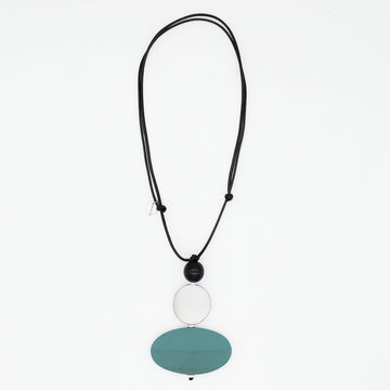 Odette Teal Oval Pendant Necklace