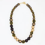 Brown and Gold Threaded Art Deco Necklace