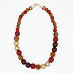 Maroon and Gold Threaded Art Deco Necklace