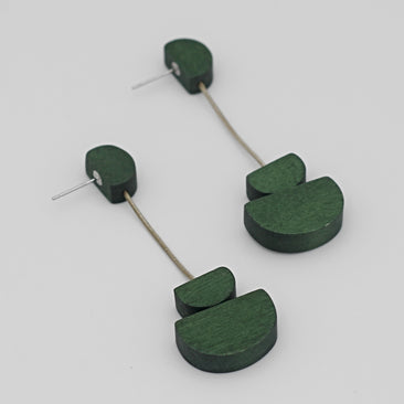 Stacked Green Dangle Earrings