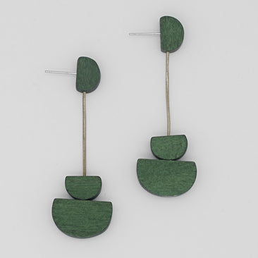 Stacked Green Dangle Earrings