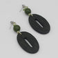 Olive Green Oval Earrings